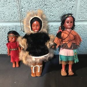 Native American and Inuit Doll Set - Multicolor